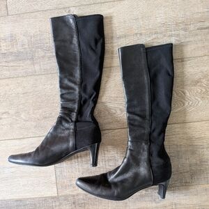 Stuart Weitzman Vintage Pointed Toe Black Knee-high Boot | 7.5
